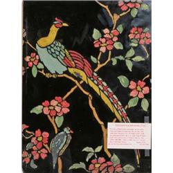 Black Glass Etched and Painted Tile