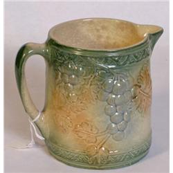 Grape Pattern Stoneware 6' Pitcher, crk in handle