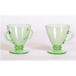 Green Depression Cream & Sugar