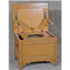 Image 1 : Oak Potty Chair w/Arms and Enamel Pot