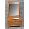 Image 1 : Oak 2 over 1 Drawer Dresser w/Mirror