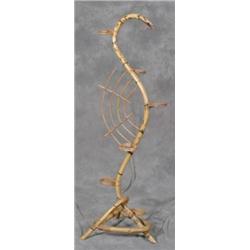 Serpent Shaped Rattan & Bamboo Plant Holder
