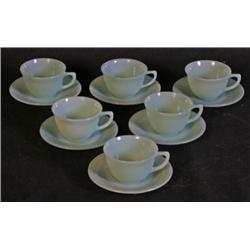 Jadite Fireking Lot 6 Cups and Saucer