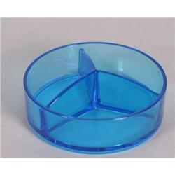 Heavy Blue Glass Divided Dish