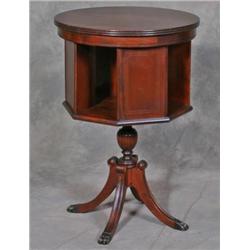 Mahogany Revolving Bookcase Round End Table