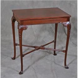 Mahogany End Table Carved