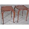 Image 2 : Flamed Mahogany Heavily Carved End Tables
