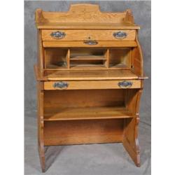 Oak Cylinder Roll Desk