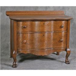 Oak 2 Drawer Sepentine Front dresser