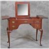 Image 1 : Mahogany Queen Anne Dressing Table, w/Folding Mirror