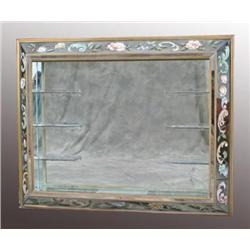 Fancy Paint Decorated Mirror Dated 1957