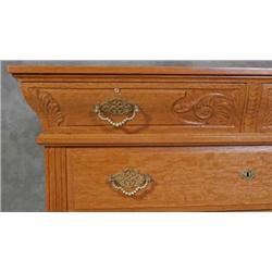 Super Oak Dresser w/Brass Feet and Panel Sides