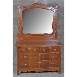 Walnut Dresser w/Mirror