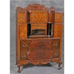 Super Walnut High Chest With built in Desk