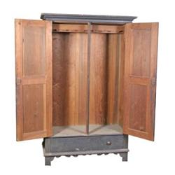 Pine 2 Door Wardrobe Juliete, GA McCrackin St Signed and Dated 6' 1865 Orginal Finish