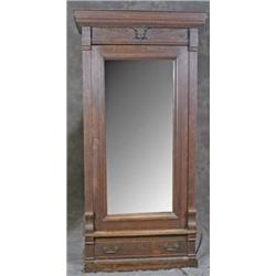 Large Oak Wardrobe One Door w/carving 39'w x 89'h x 23'd