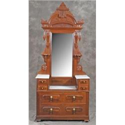 Victorian Drop Center Dresser with tall Mirror