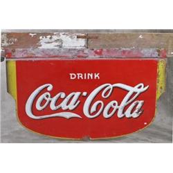 Dbl Sided Coke Sign Porcelain 3'x 5'