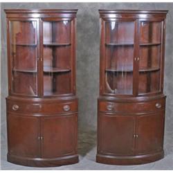 Mahogany Corner Cabinets Bow Glass Doors