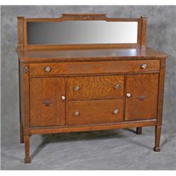 Oak Sideboard w/Mirror