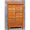 Image 1 : Slant Top Oak 14 Drawer Desk
