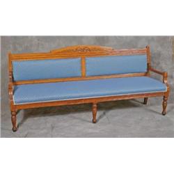 Oak Bench 7' w/Carving