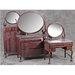 3pc Mahogany Bedroom Set As Is. In need of Restoration