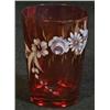 Image 2 : Hand Decorated Cranberry Vase