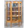 Image 1 : Oak Curved Glass China Cabinet w/Dental Molding