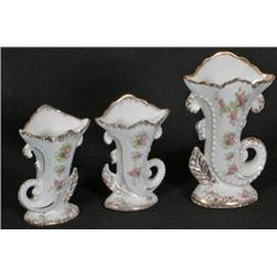 Lot 3 English Florial Vases