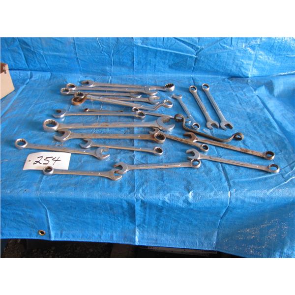 Assorted box end and open end wrenches
