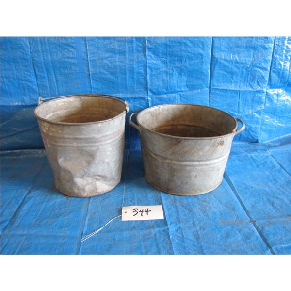 Galvanized tub and pail