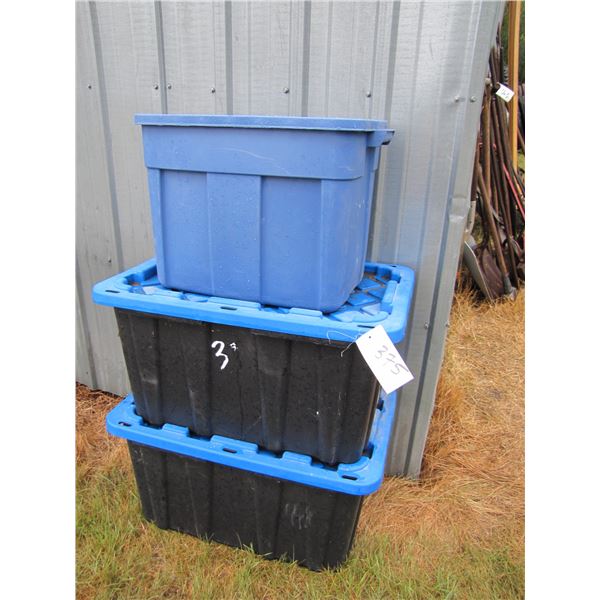 Lot of three storage tubs