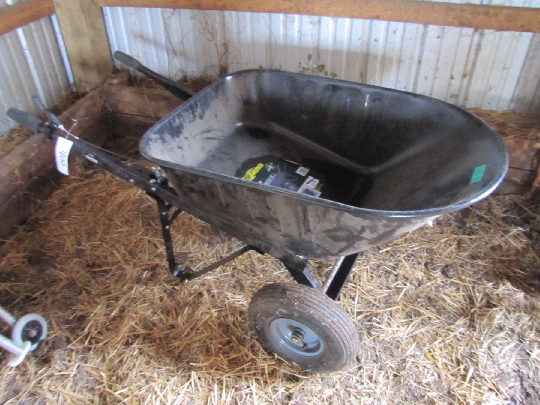 Yardworks 2 wheeled Self dumping wheelbarrow Tires need to be re