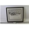 Image 1 : Pencil Drawing by Leonard Koop (frame has damage - 16 1/2" x 14")