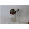 Image 4 : Vase - Soup Pot? - Vintage Nut Grinder Top on Jar - Candle Holder & Candle