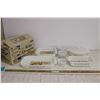 Image 1 : 11 Piece  Anchor Hocking Fire King Oven Wear Set in Box - Candle Glow Pattern (NIB)