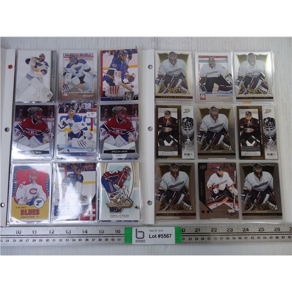 (2) Folders of Cards Featuring NHL Goalies Jaroslav Halak and Jonas Hiller
