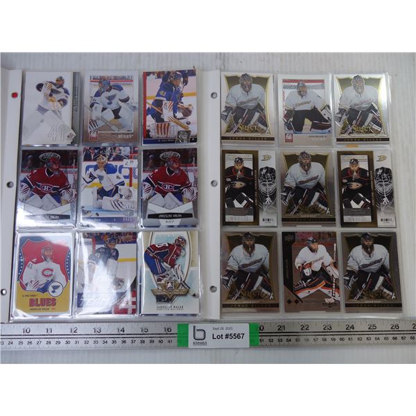 (2) Folders of Cards Featuring NHL Goalies Jaroslav Halak and Jonas Hiller