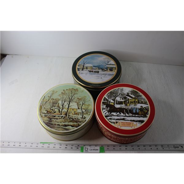 (3) Tin Containers