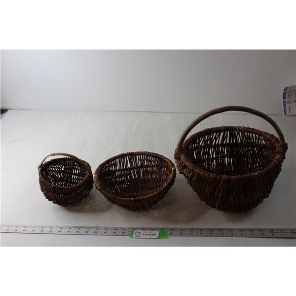 (3) Wicker Baskets