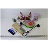 Image 1 : Small Budda Statues - Small Plastic Tambourine - Wooed Sign Plaque - Chuah Watch (not running) - Gui