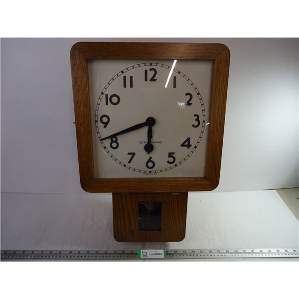 Seth Thomas Wall Clock - Mechanical w/ Key (21 x 14.5 )