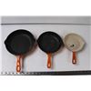 Image 2 : (3) Enamel Coated Cast Iron Frying Pans