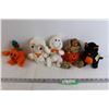 Image 1 : (5) Halloween-Themed Stuffed Animals - Pumpkins, Ghosts, Black Cat