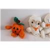 Image 2 : (5) Halloween-Themed Stuffed Animals - Pumpkins, Ghosts, Black Cat