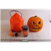 Image 1 : Light-Up Pumpkin - Untested, Monster Trick-or-Treat Basket, Skull Decorations, Halloween Cookie Cutt