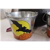 Image 2 : Plastic Cauldron, Light-Up Pumpkin - Works, (2) Halloween Pails, (2) Plastic Fedoras