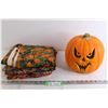 Image 1 : Light-Up Pumpkin - Untested, (4) Halloween/Fall Tablecloths - Smells Like Smoke