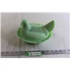 Image 1 : Green Milk Glass Hen on a Nest Dish